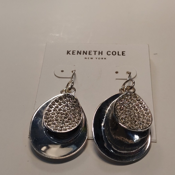 KENNETH COLE Silver & Crystal Pave Stone Earring - Picture 3 of 4